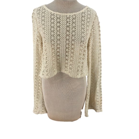 Urban Outfitters Tops - Urban Outfitters TELA Crochet Crop Bell Sleeve Top